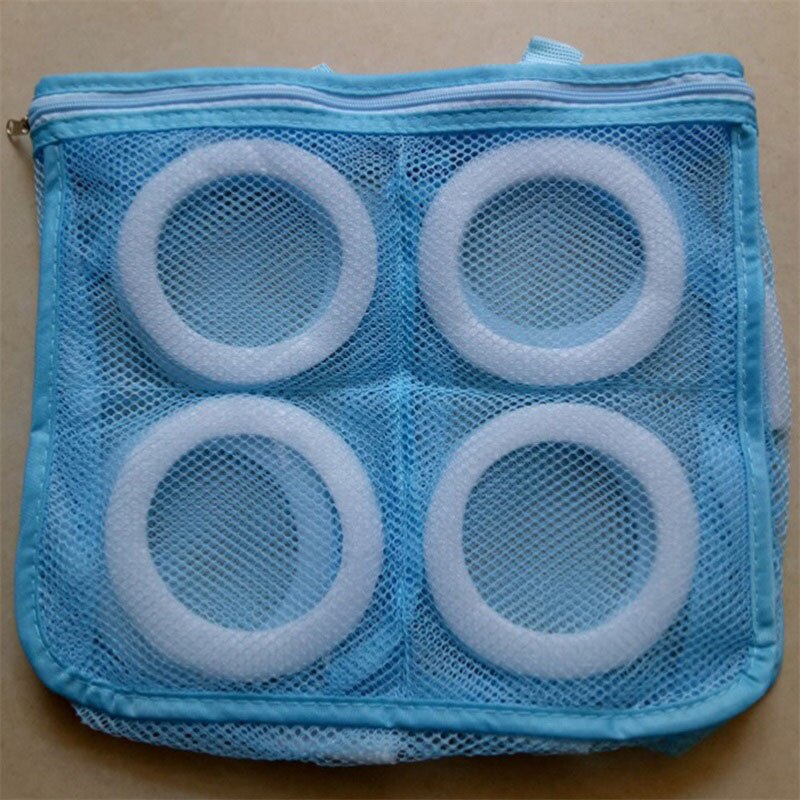 Maskintvätt tvätt polyester material tvätta skor påse fasta kläder underkläder nätpåse skydd vårdpåsar torkpåse: Blå