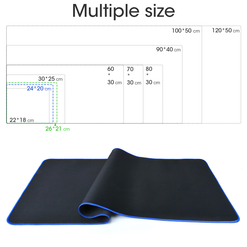 Gamer Mousepad Anti-slip Natural Rubber Desk Mat Mouse Mat Locking Edge Play Mat of Computer Keyboard Gameing Mouse Pad 4 Color