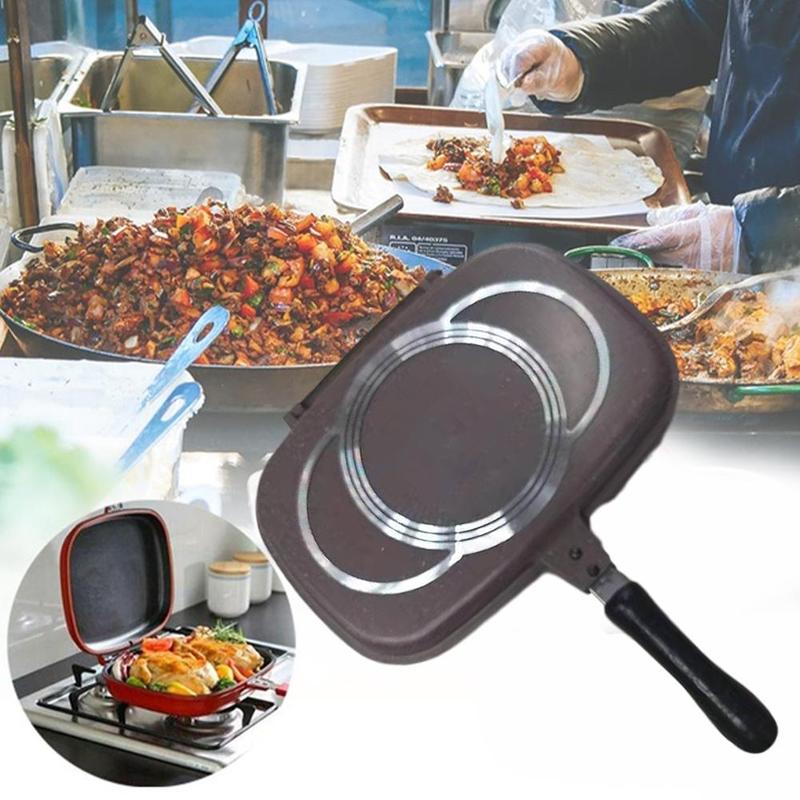 Master Star 32cm Double Sided Fry Pan Die-Casting Factory Pan Cookware Grill Kitchen Pan Steak Outlet Frying B9D8