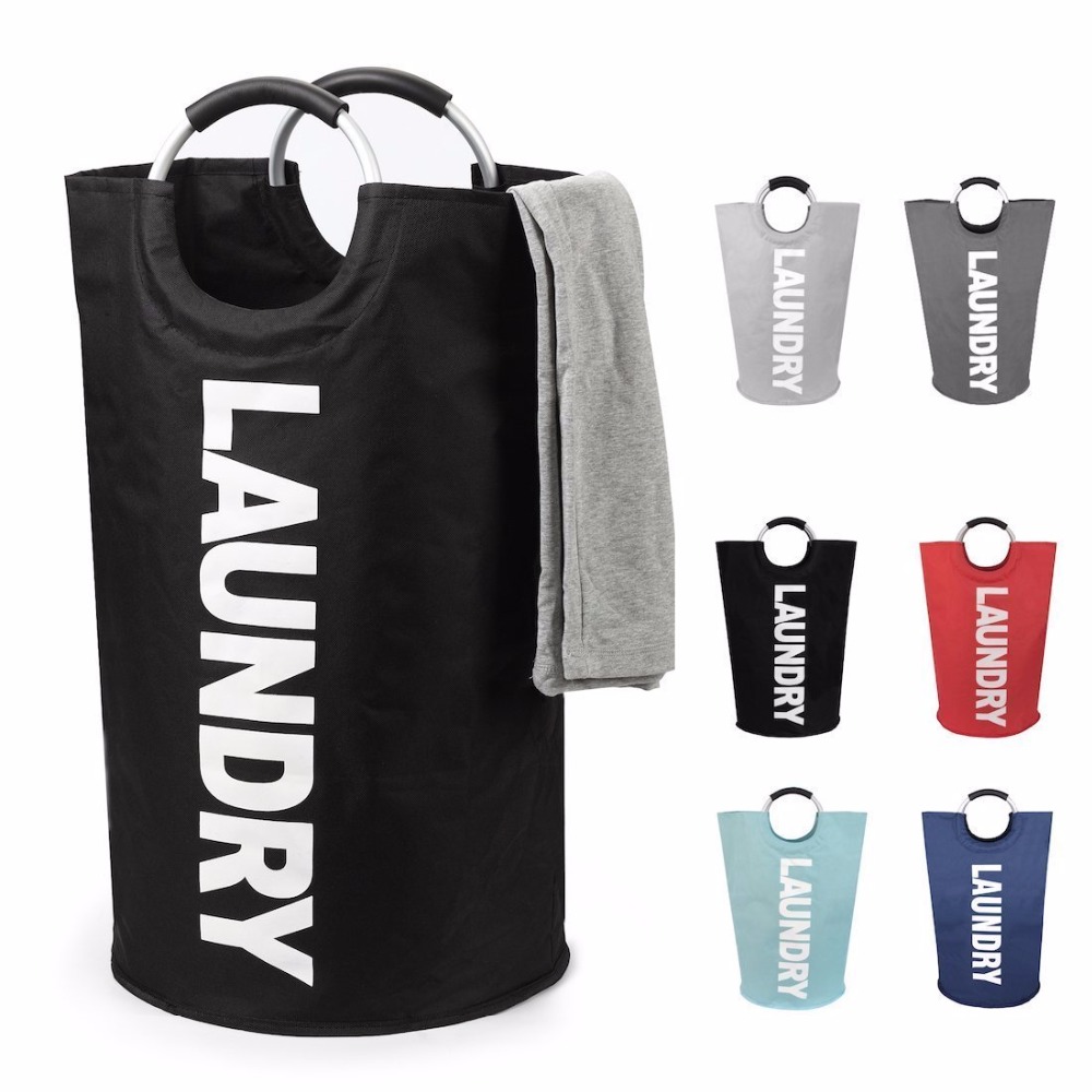 Inklapbare Wasmand Bag Met Legering Handvat Wasmand Waterdichte Oxford Speelgoed Doek Grote Capaciteit Waszak Organizer