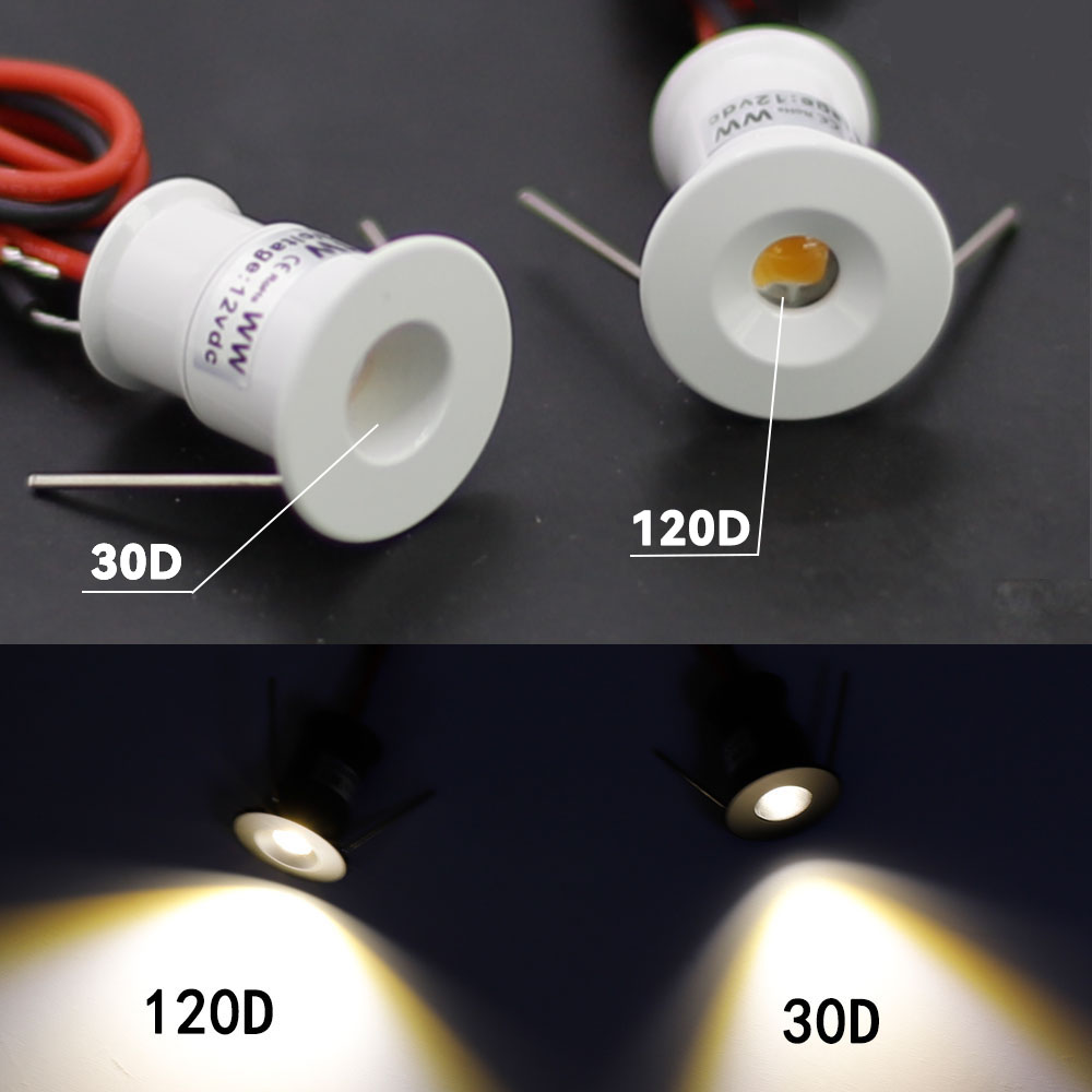 1w mini led-downlights, dimbar, 12v spotlights,  ip65 hjemmeskaplamper, svart-hvitt, sølvfarget skallspotlight, tak-downlight