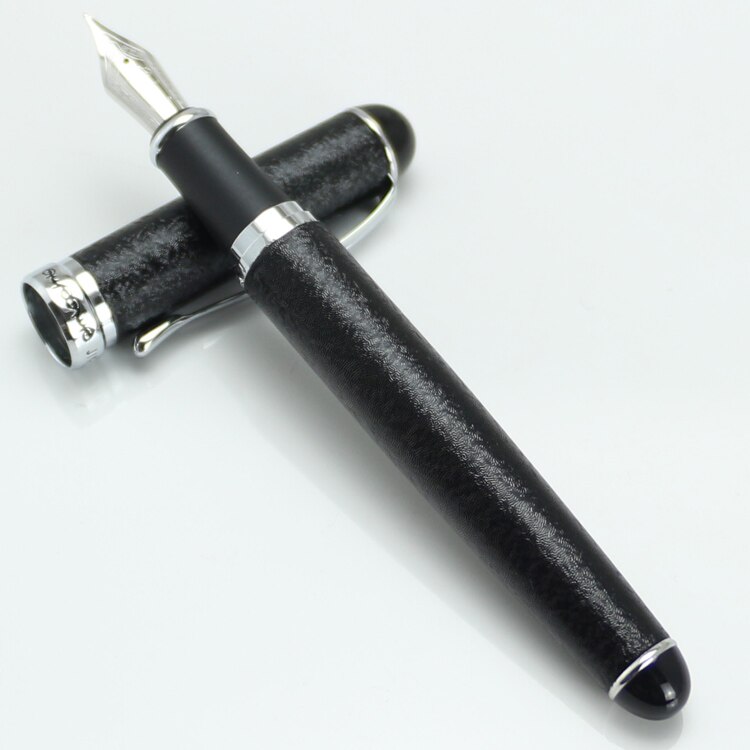 JINHAO 750 Pen Business & Writing Supplies Black Rough surface and silver Braod Nib Fountain Pen Without Pen Case