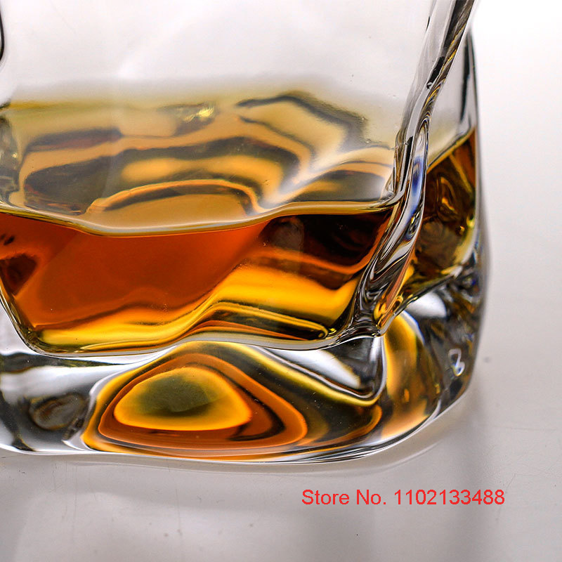Old Japanese Edo Chamvin Crumple Whiskey Glass Irregular Faceted Der Whiskybecher Crystal Artwork Wine Cup Whisky Tumbler