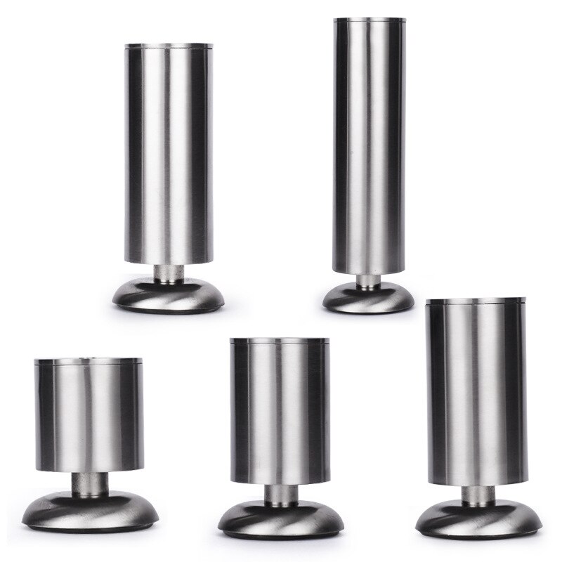 4pcs 80-200mm Furniture Adjustable Cabinet Legs with Rubber mat Stainless Steel Furniture Legs Cabinet Table Sofa Bed Feet