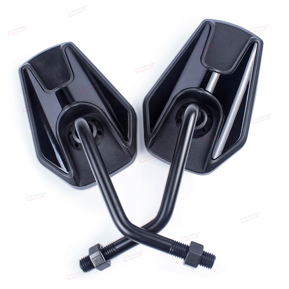 10Mm Universele Motorfiets Spiegels Motorbike Achteruitkijkspiegel Side Spiegels Voor Moto Bromfiets Elektrische Fiets Scooter Motor Accessoires: Black