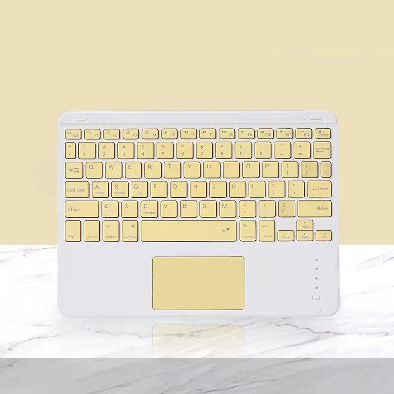 for iPad Air 4 Pro 11 Keyboard and Touchpad Bluetooth-compatible Keyboard Phone Tablet Wireless Mouse 10 inch Keyboards: touchpad yellow