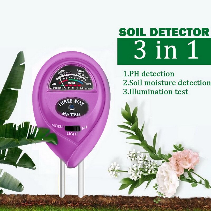 3 IN 1 Digital Soil Moisture Sunlight PH Meter Tester for Plants Flowers Acidity Moisture Measurement Garden Tools Soil water