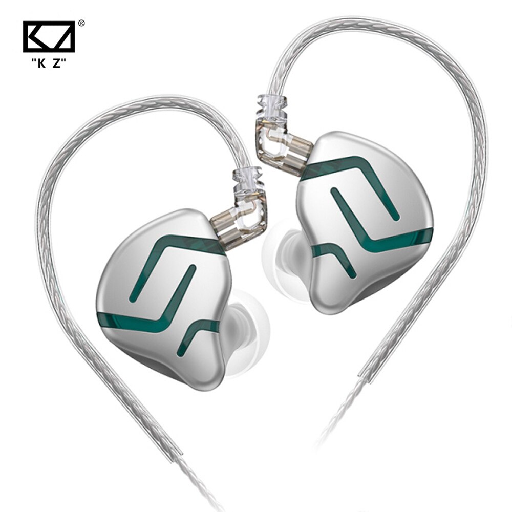 Kz zes elektrostatische und 12mm hifi-dj-monitor-ohrhörer mit metallgehäuse, sport-headset mit geräuschunterdrückung und kz edx-technologie: Silber