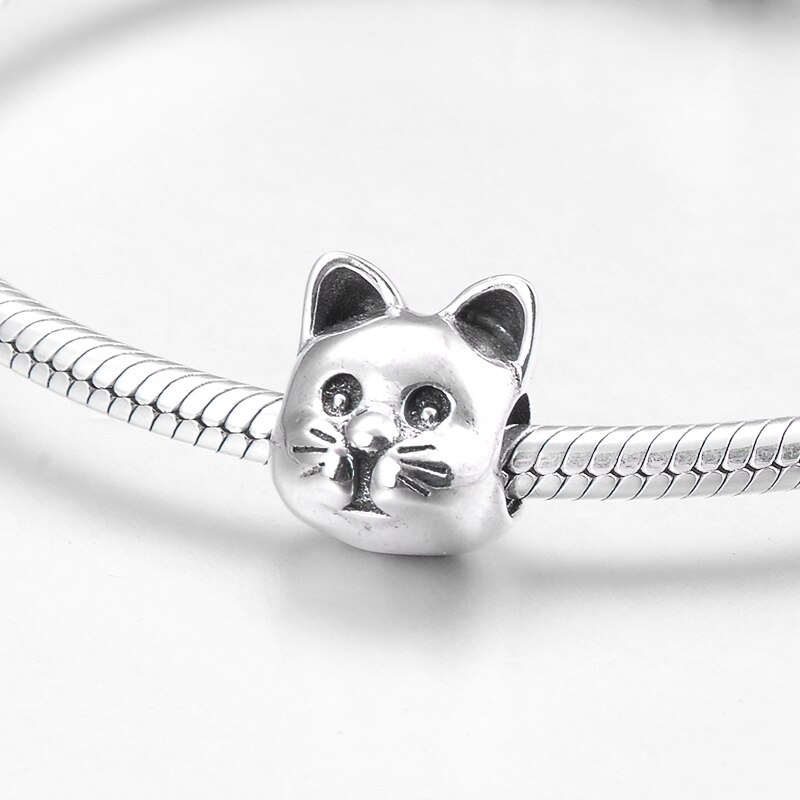 Mode Leuke Kat Vorm 925 Sterling Zilver Diy Fijne Kralen Fit Originele Europese Bedelarmband Sieraden Maken