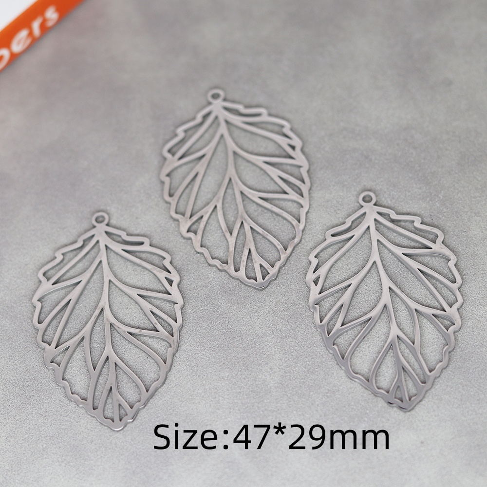 3 uds DIY pendientes borlas colgante de acero inoxidable hojas flor encanto para hacer joyería collar para mujer Accesorios: Morado