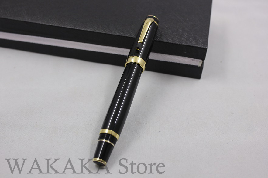 Luxury Wakaka mon stone Roller Gel pen roller ball blanc ink pen: Gold Black