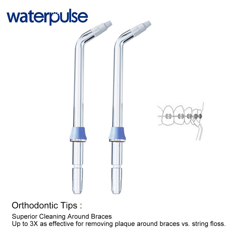 Waterpulse 2pcs Orthodontic Tips for Oral Irrigators Water Flosser Replacement Tips for Braces Dental Flosser Accessories 2-pack