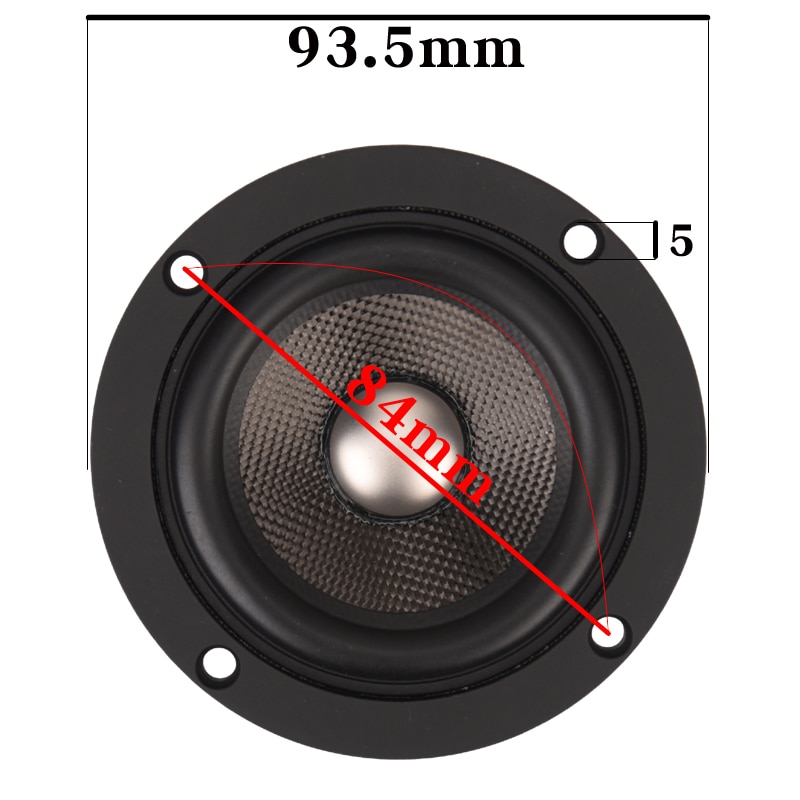 HIFIDIY en directo de alta fidelidad 3,7 pulgadas 93mm altavoz de frecuencia completa unidad 4 OHM 30W de alta Alto bass altavoz P3-93 de titanio de fibra de carbono