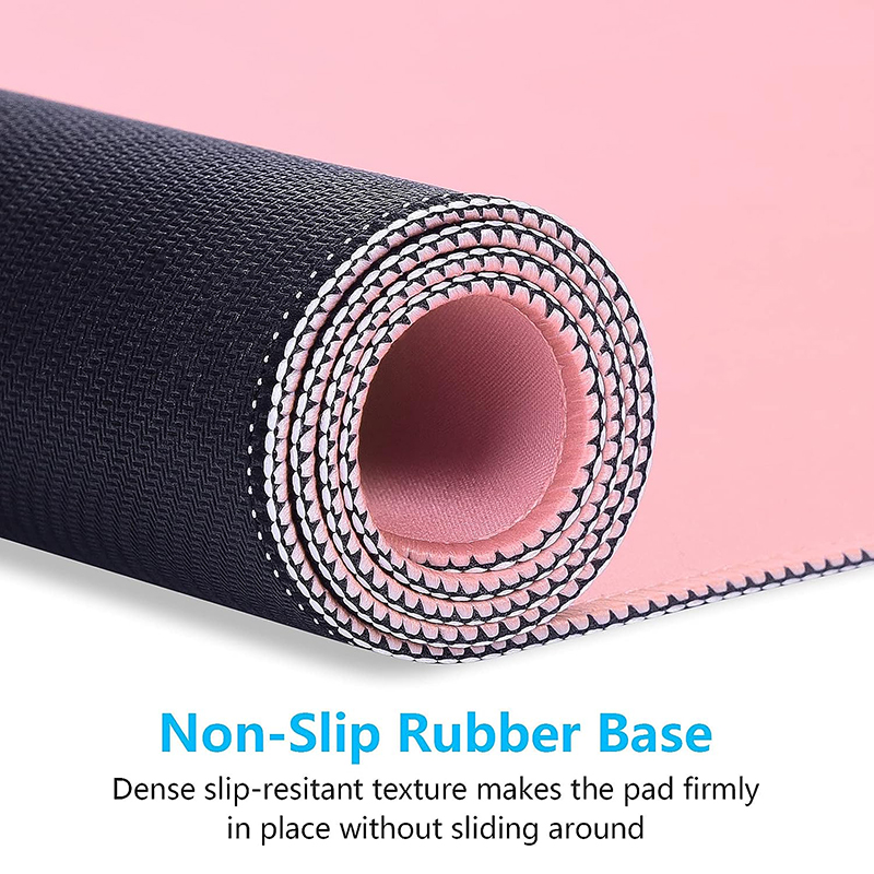 Alfombrilla de ratón para ordenador portátil, alfombrilla de escritorio minimalista rosa grande para oficina para mujer, alfombrilla de ratón para juegos Xxl de 3MM, parte inferior de goma antideslizante