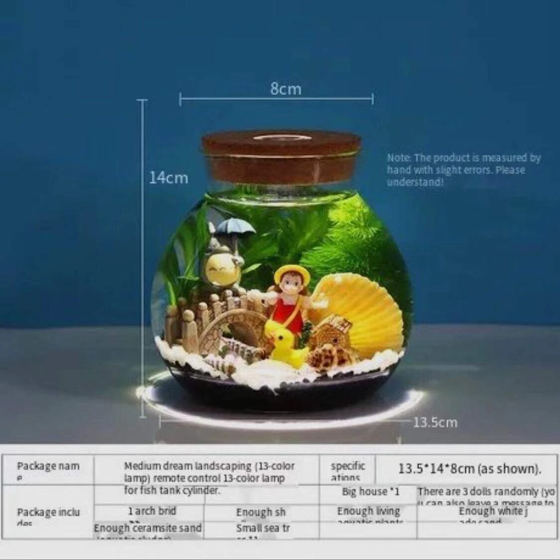 Acuario pequeño para peces, botella ecológica de vidrio para paisajismo, mirador, accesorios para acuarios