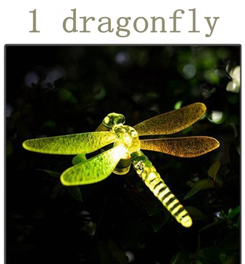 Lampe solaire étanche d'extérieur, décoration pour jardin, papillon, oiseau, libellule, chemin moderne, RGB lampe de jardin solaire LED, décoration pour pelouse: 1 dragonfly