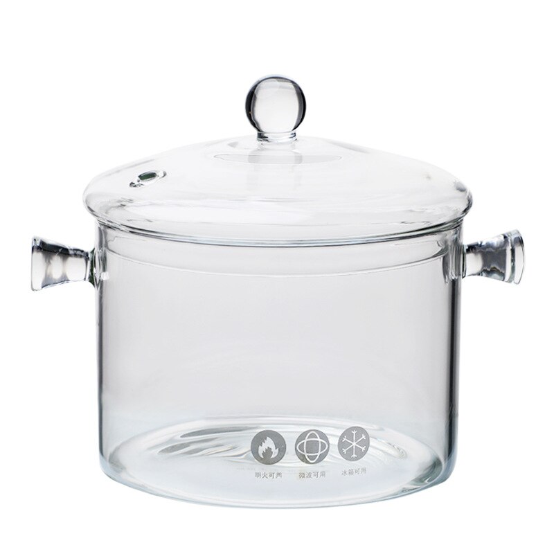 Household Transparent Glass Soup Pot Kitchen Heat-resistant Porridge Pot Home Glass Bowl Kitchen Cooking Tools