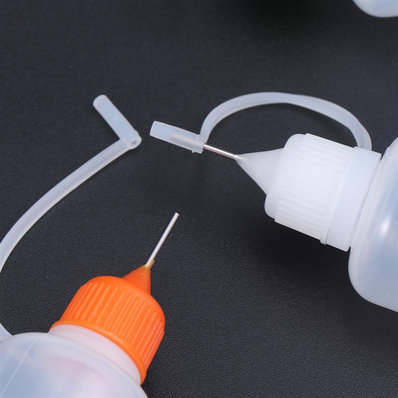 24 uds, 30ml, aplicador de agujas, botellas de punta con 5 uds, embudo, botellas de pegamento con aguja de acero, DIY, botella para engrasar, para manualidades DIY