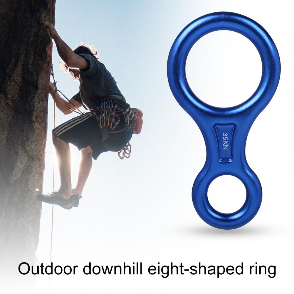 Descender Rappelling Belay Device Carabiner Aluminum Alloy Safe Practical 8-shape Aluminum Alloy Figure Descender