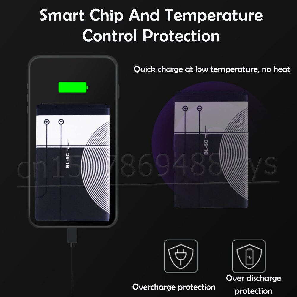 1-2 Stuks BL-5C BL5C Bl 5C 3.7V 1020Mah Vervangende Lithium Batterij Voor Nokia 1100 1200 1208 1280 1600 2600 2700 3100 3110 5130