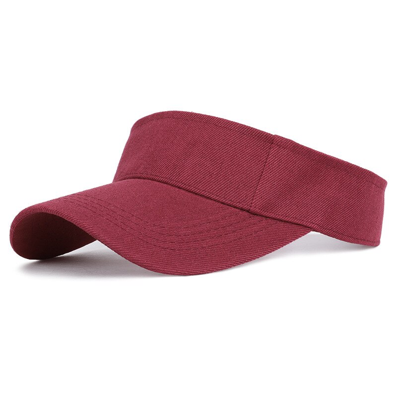Wuaumx unisex kesä tyhjä silinteri lippalakki miesten naisten juoksu tennis golf visiiri hattu kiinteä snapback lippis 15 väriä: Viininpunainen