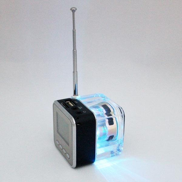 Mini usb microsd kaart fm radio lcd scherm luidspreker muziek  mp3 spelers mini aluminium vibratiefilm luidspreker 0930