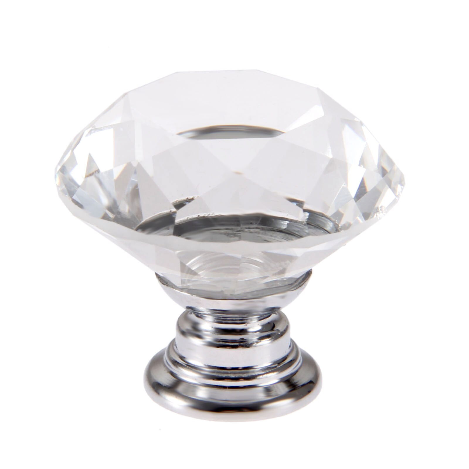 1x diamantformede krystalglasknopper skabsskuffe trække køkkenskabsdør garderobehåndtag hardware