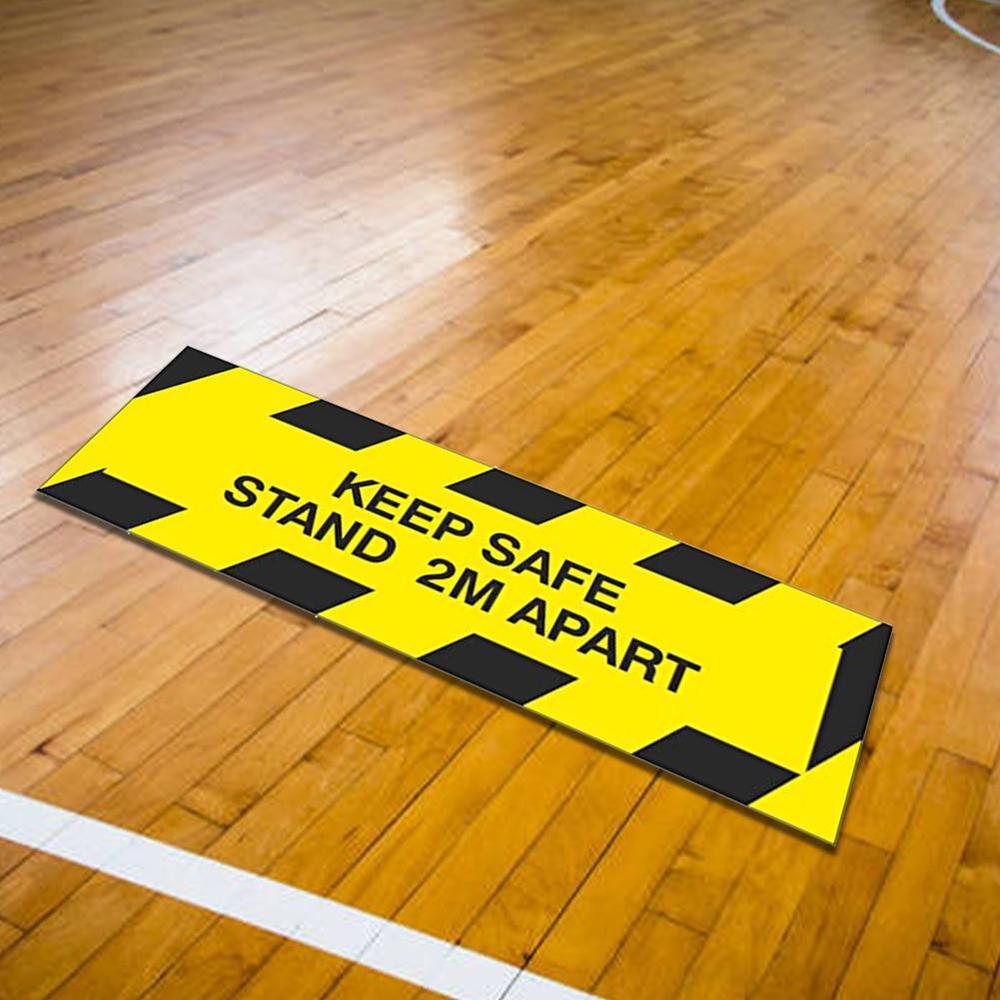 Pegatina de Distance Social "keep Safe Stand de 2M de distancia" su línea de separación aquí pegatina de protección de suelo mantener la distancia St R5H3