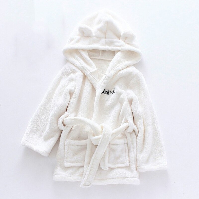 Baby Girls Boys Robes Children Bathrobe Hooded Cap Soft Velvet Robe Pajama Kids Coral Warm Clothes Baby Lovely Home Clothes
