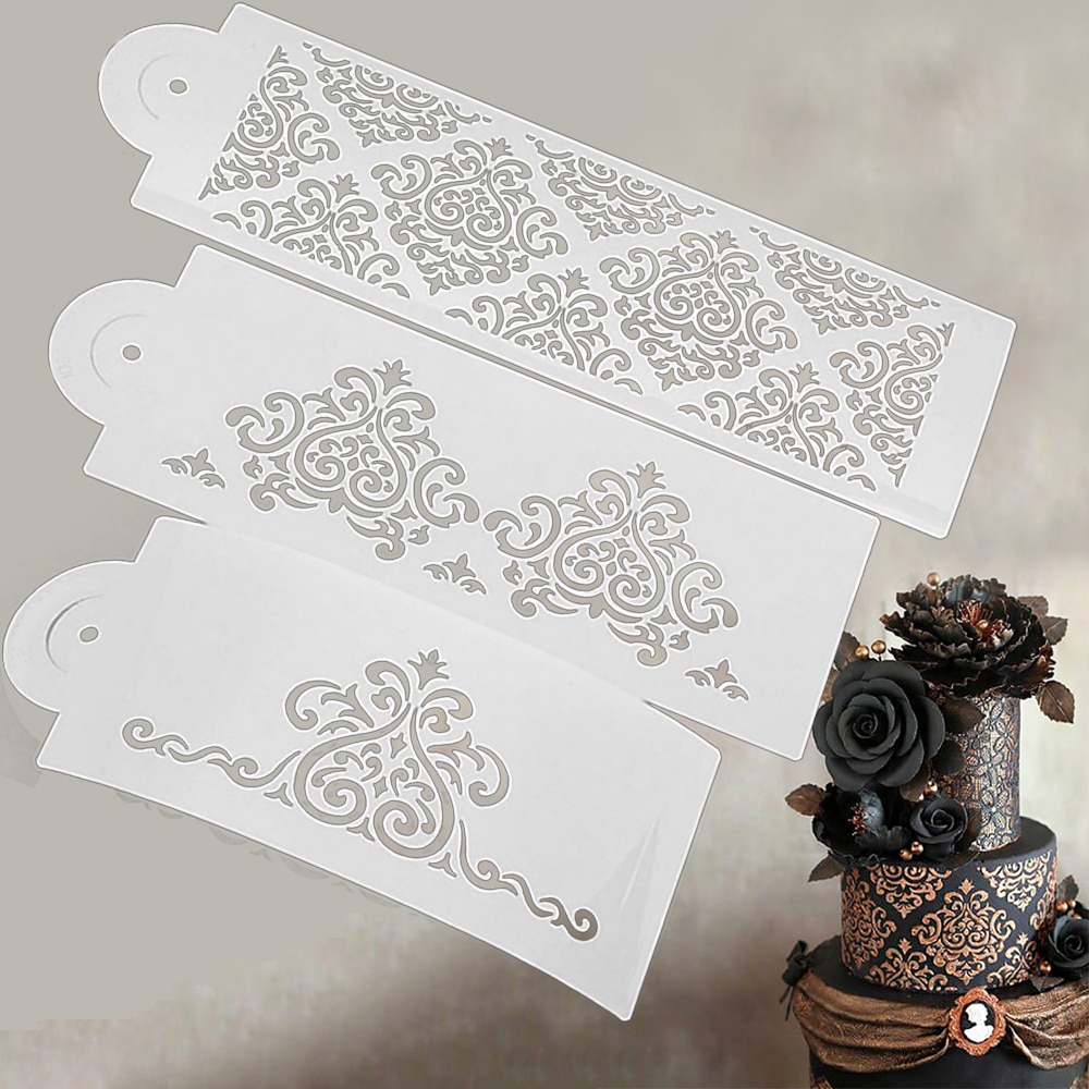 3 stks/set Stencil Fondant Cake Decorating Gereedschap Mold gebak Bakken Gereedschap Decoratie voor Cake