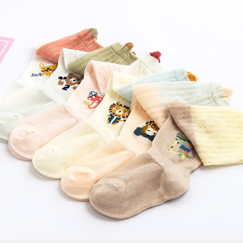 Warmom Lente Herfst Babysokjes Voor Meisjes Jongens Katoen Kinderen Sokken Pasgeboren Baby Accessoires Cartoon Dieren Mesh Floor Sokken