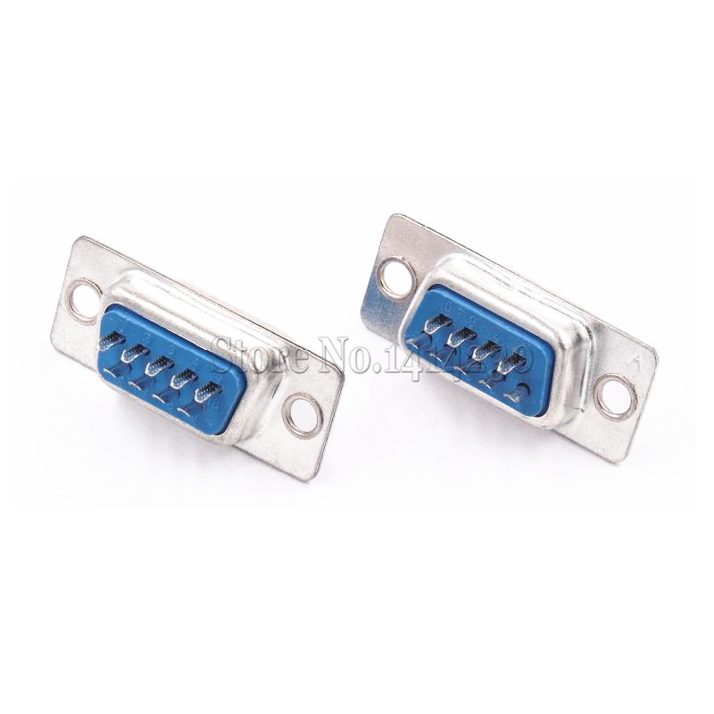 5Pcs RS232 serial port connector DB9 female socket/Plug connector 9pin copper RS232 COM socket adapter