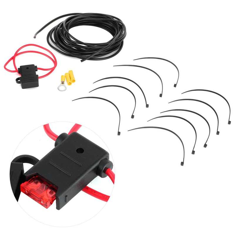 car trailer Strap Tow Trailer Wiring Harness Powered Converter Wiring Connection Kit 10A Fuse 12AWG Cable 55151 trailer towing