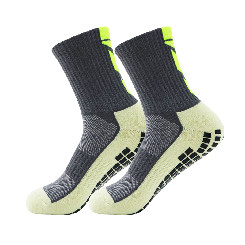 Calcetines de fútbol antideslizantes para fútbol, antihombres, adolescentes, niños, calcetines deportivos con agarre, calcetines de en negro, blanco y azul: Castaño