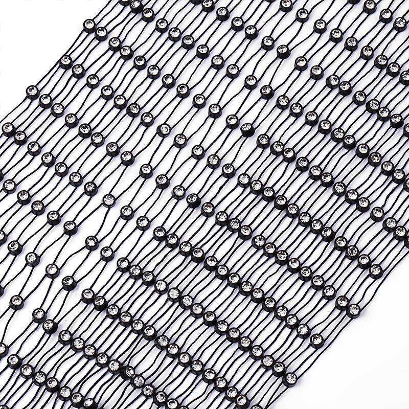 10 Yds Fischernetz Garn Stoff Elastische Dehnbar Strass Harz Dekoration DIY Handgemachte Schuhe Taschen Bekleidungs Zubehör: Schwarz Weiß