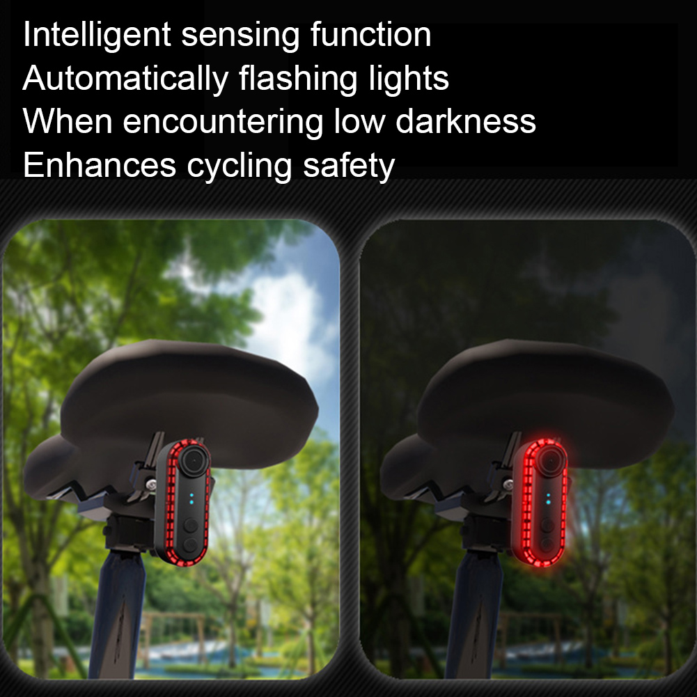 Bicycle Tail Light Camera Recorder 1080P HD Safety Bicycle Rear Light 3400mAh Battery Continuous Recording 6H for Riding Cycling