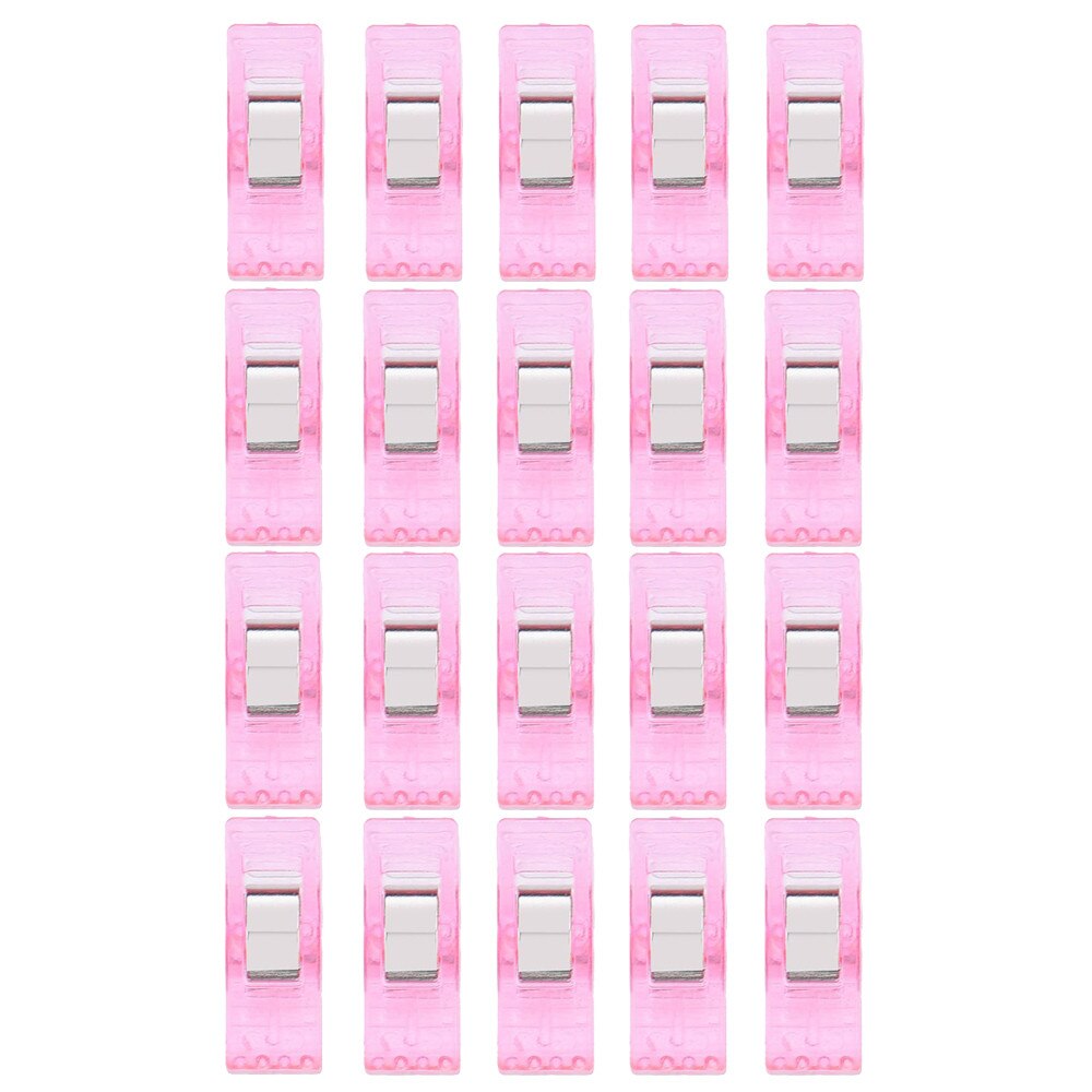 20Pcs/Set Sewing Craft Quilt Binding Plastic Clips Clamps Pack Clothespin Craft Decoration Clips Pegs: Pink