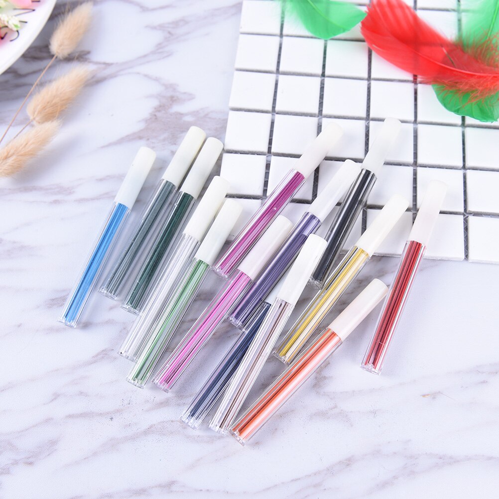 6 uds/1 tubo 2mm Color lápiz plomo 2,0mm recargas de plomo para lápiz mecánico lápiz escolar o de oficina Set papelería