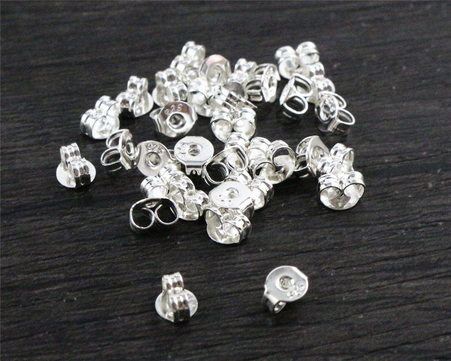 100 stücke 925 Silber Farbe Überzogen Kupfer Ohrring Zurück Stecker Ohrring Einstellungen Basis Ohr Studs Zurück Ganze -L2-42