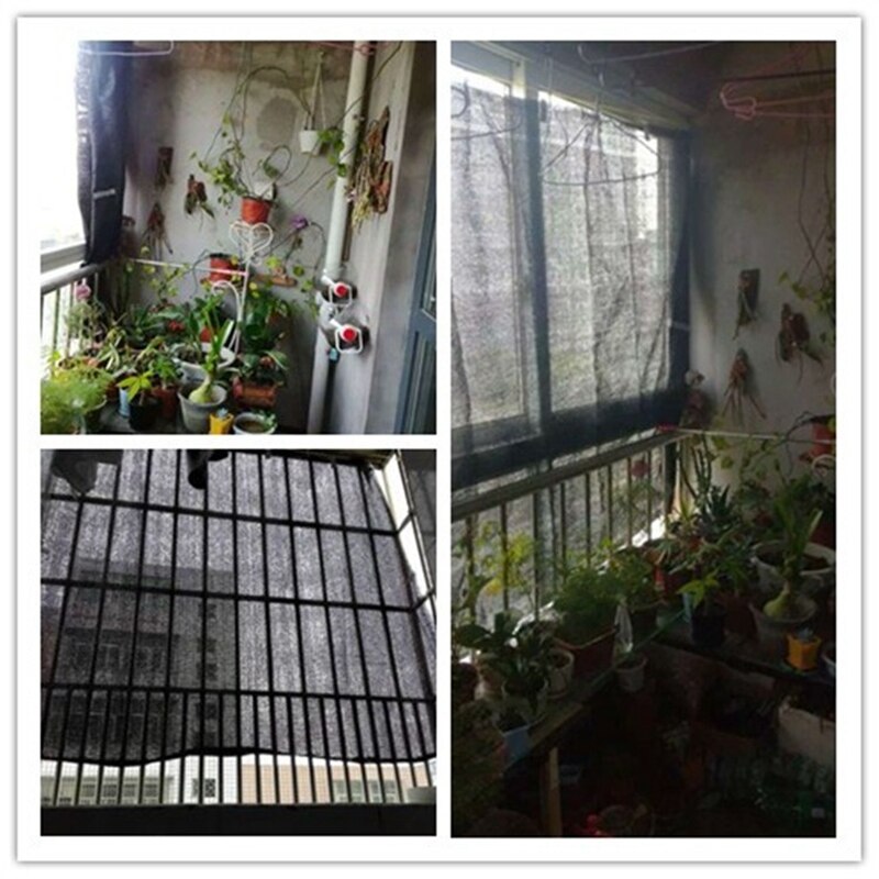 Windows Sun Shade Net Black Movable Curtain Sun Shelter Balcony Anti-UV DIY Shading Net Various Size