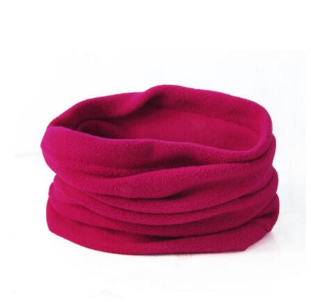 3 i 1 vinter unisex kvinder mænd sport termisk fleece tørklæde snood nakkevarmer ansigtsmaske beanie hatte: Hot pink