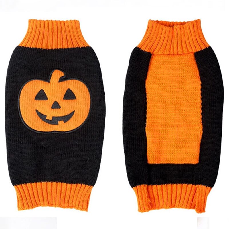 Cute Pumpkin Dog Sweater Halloween Pet Clothes for Dog Cat Party Costume Puppy Jumpers Dog Knitwear Chihuahua Apparel: Yellow / XXL