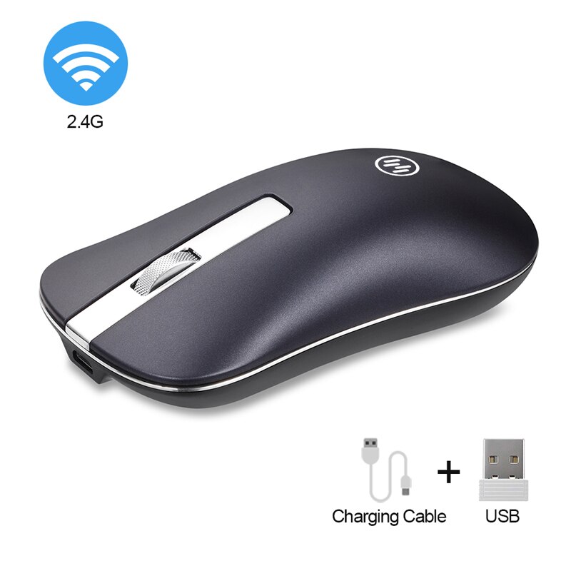 Bluetooth Draadloze Muis Stille Gaming Muis Oplaadbare Computer Muis Draadloze 2.4Ghz Ergonomische PC Muizen USB Mause voor Laptop: 2.4G blue