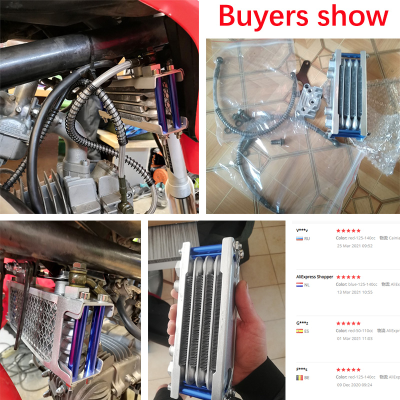 Oil Cooler Motorcycle Oil Radiator Kit Engine Cooling for 50 125 140cc Motocross Universal Dirt Pit Bike ATV Enduro Accessories