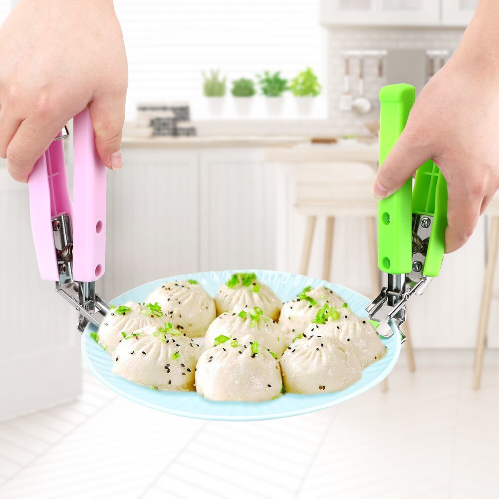 Silicone Handle Pot Pan Gripper Clip Dish Plate Bowl Clip Kitchen Tools Dish Clamp Bowl Holder Retriever Tongs Gadgets