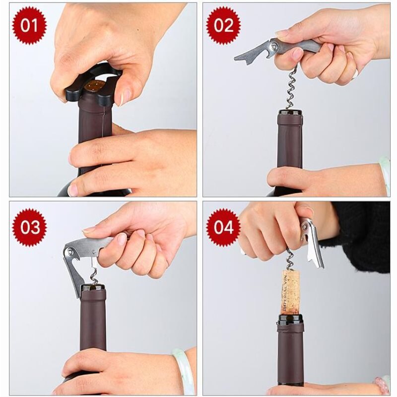 ORGANBOO 5 stks/set Fles-Vormige Houder Wijnfles Corkscrew & Accessoire Set Wijn Tool Set Perfect Flesopener Kurk