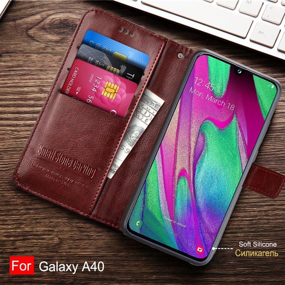 Luxury Flip leather case For on Samsung Galaxy A40 Case Cover back phone case For Samsung A40 A 40 A405 A405F SM-A405F