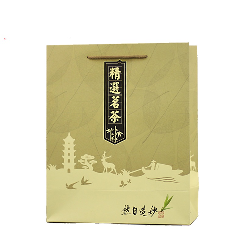 Xin Jia Yi Packaging Tea Bag Filter Paper Roll Brown Paper Shopping Bag with Rope Handle Kraft Paper Bag with Clear Window: Yellow