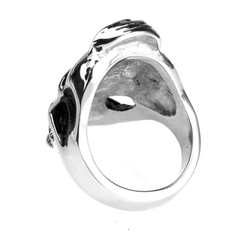 Europese En Amerikaanse Rvs Sieraden Mannen Sieraden Elvis Presley Titanium Stalen Schedel Ring