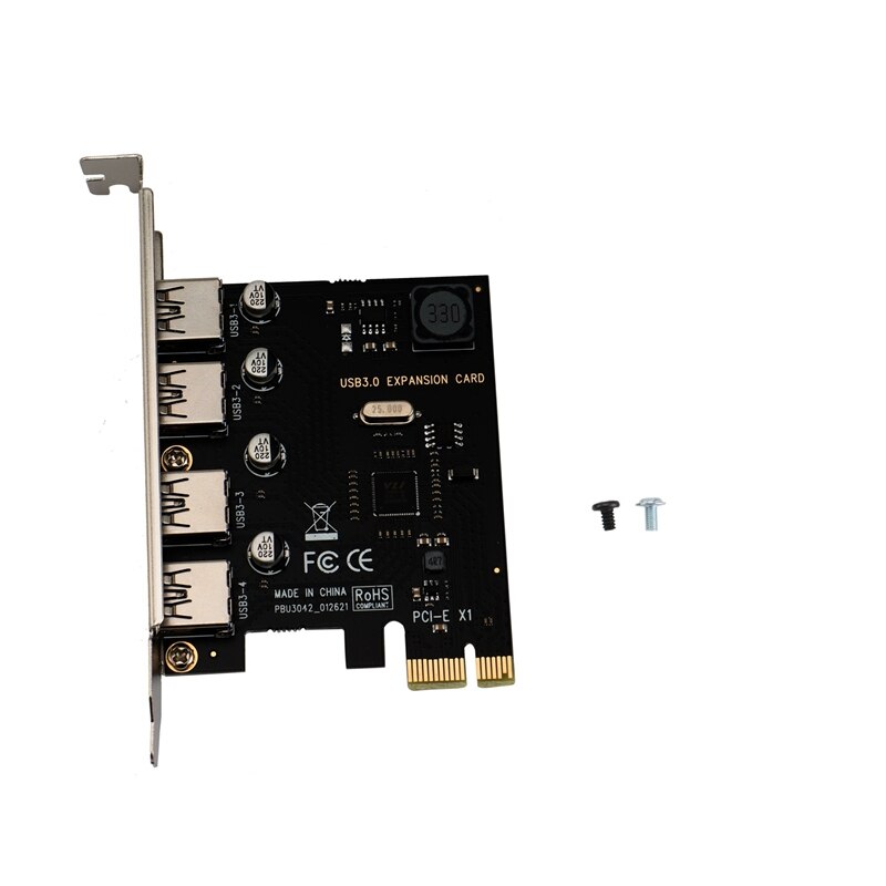 PCI-E To USB3.0 Expansion Card Four-Port High-Speed Desktop USB3.0 Expansion Card 4-Port Rear VIA: Default Title